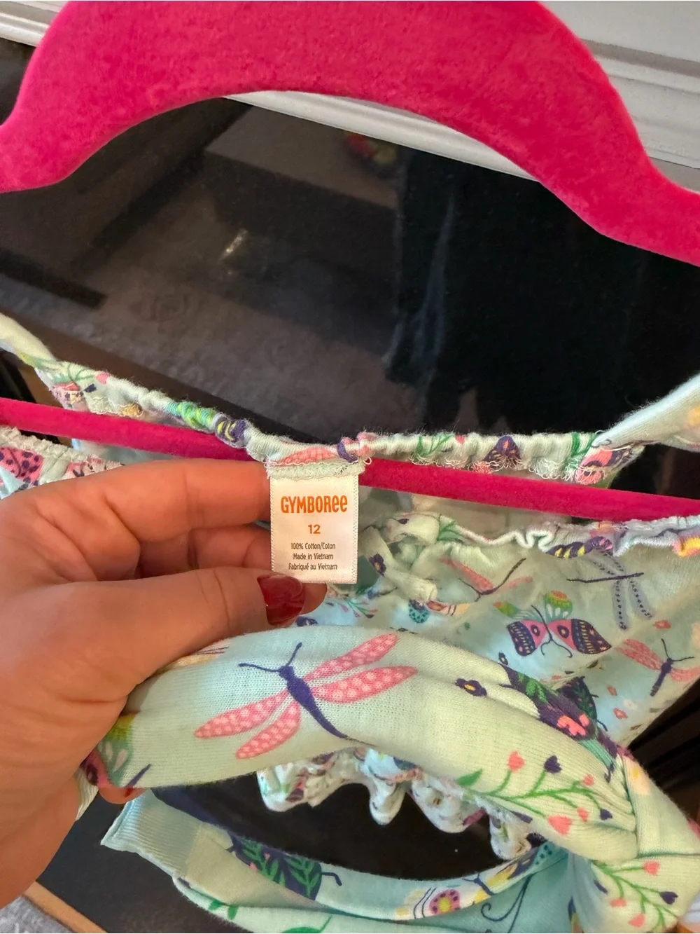 Gymboree Mint Green Butterfly & Ladybug Print Tank with matching headband
